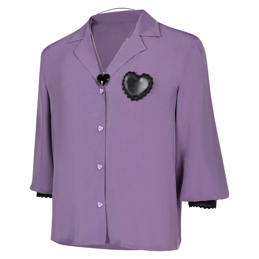 Romance Saja Lila Shirt Kpop Demon Hunters Saja Boys Romance Saja Cosplay Outfits