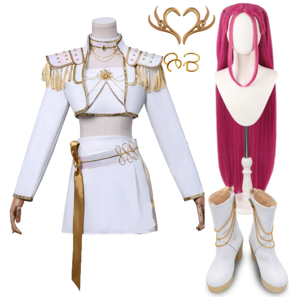 Mira weiß Kostüm Girlgroup Superstar Dämonenjägerin Mira weiß Cosplay Outfits