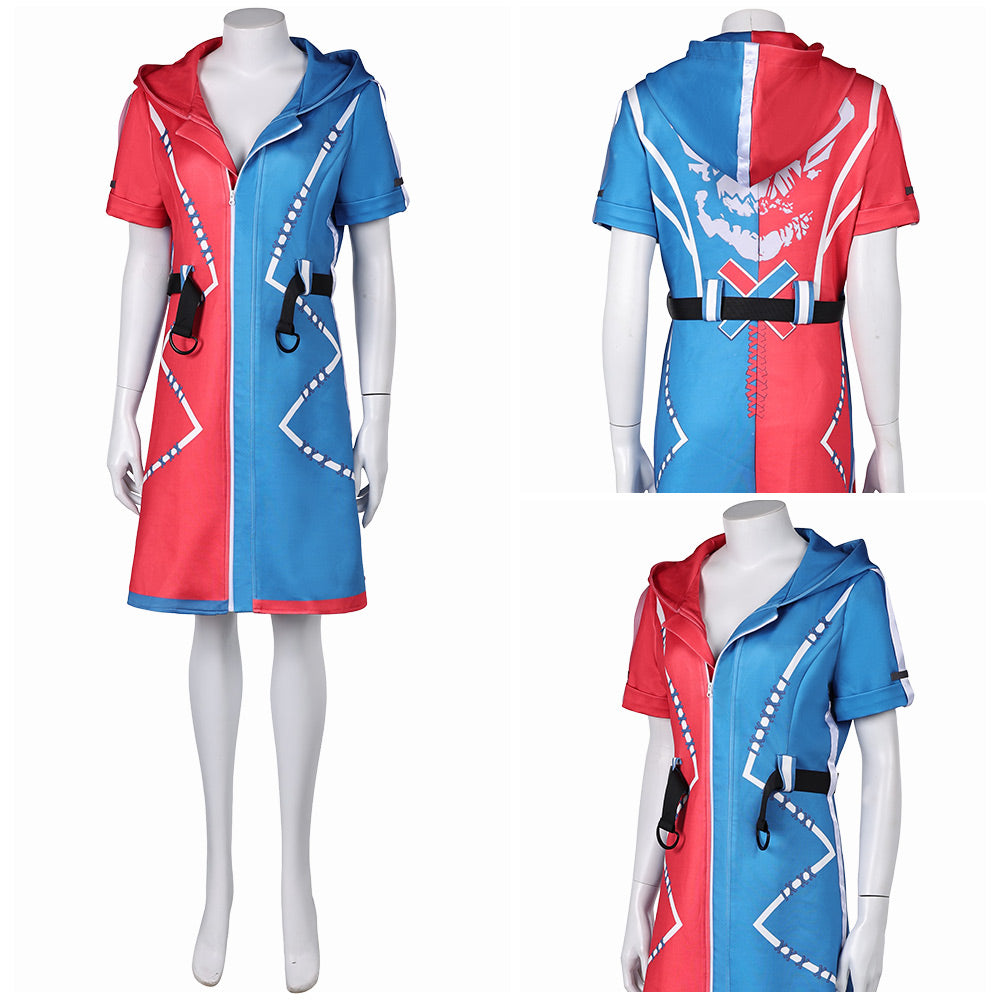 Suicide Squad Harley Quinn blau rot Cosplay Kostüm Set