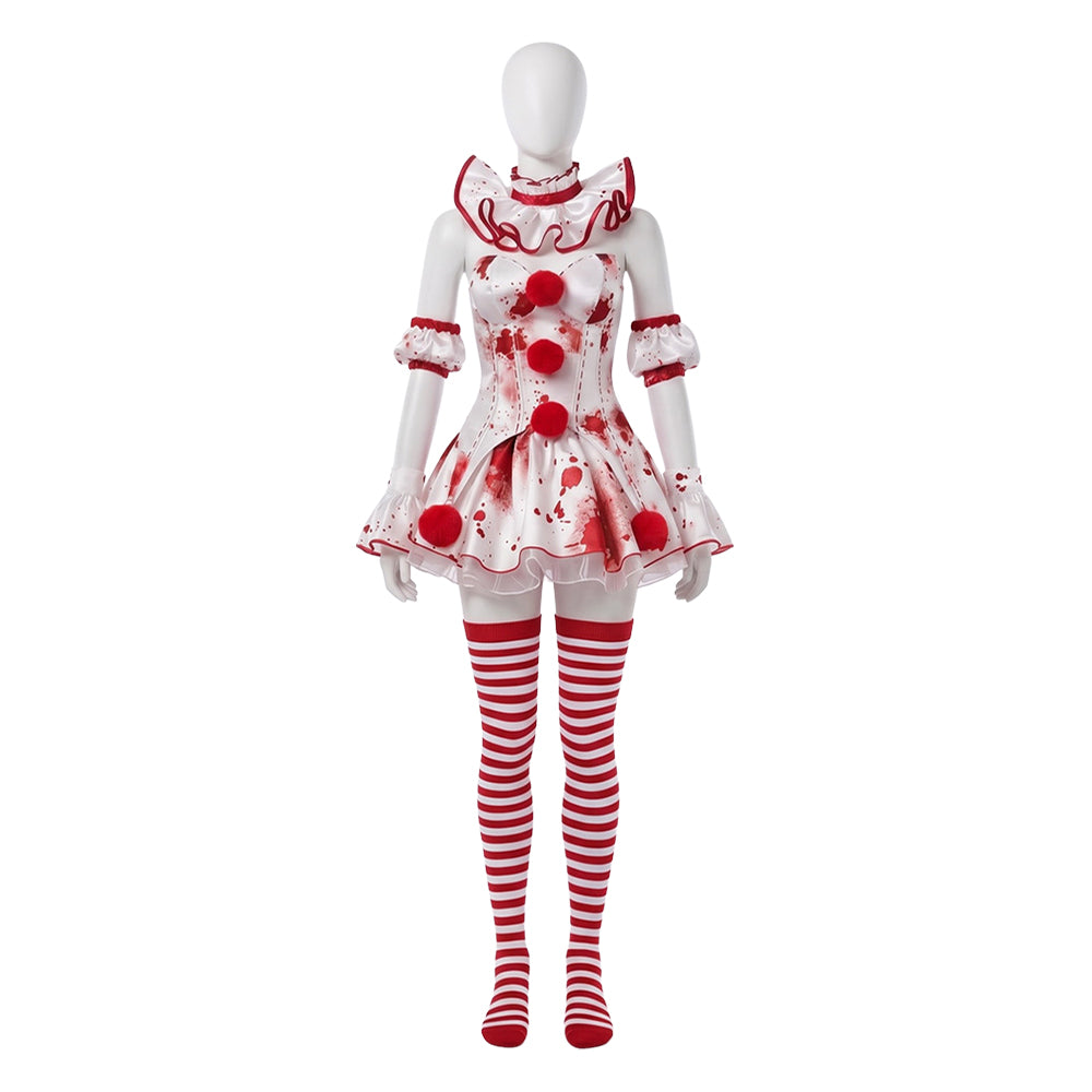 Terrifier weiß-rot Clown Kostüm Cosplay Outfit