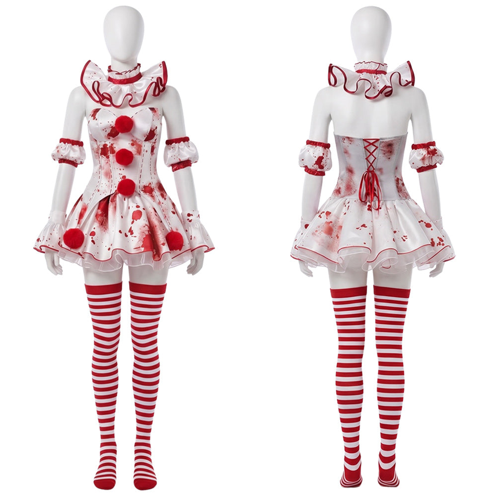 Terrifier weiß-rot Clown Kostüm Cosplay Outfit