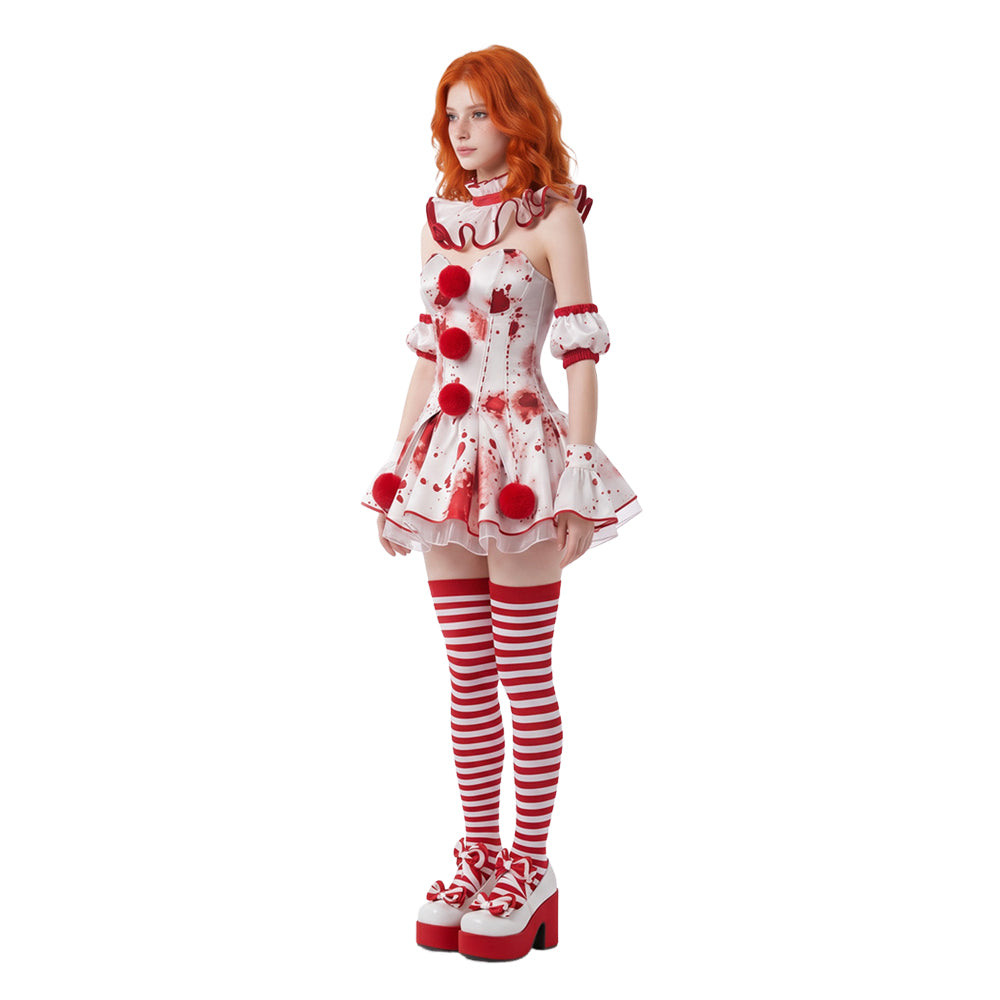 Terrifier weiß-rot Clown Kostüm Cosplay Outfit