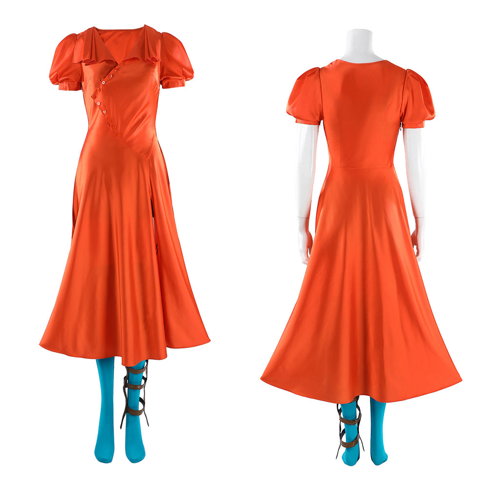 The Bride! (2026) Ida The Bride Mary Shelley orange Kleid