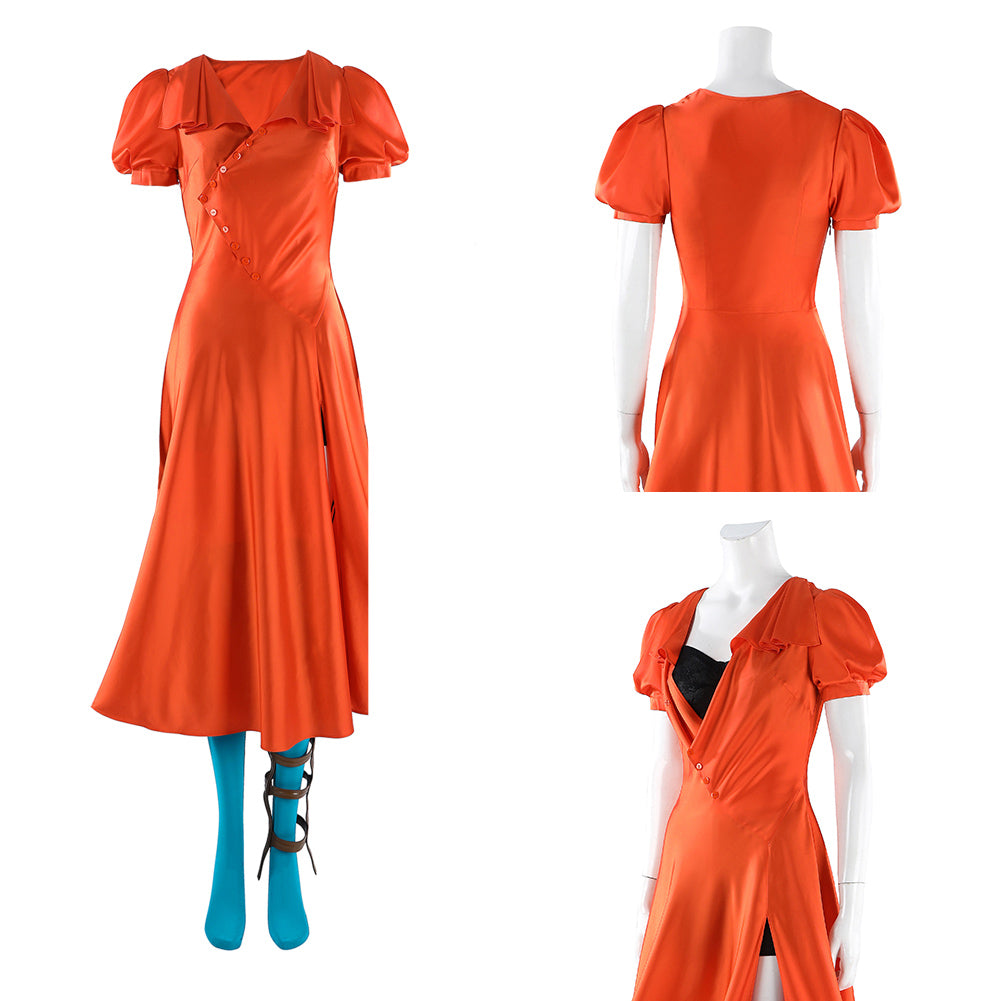 The Bride! (2026) Ida The Bride Mary Shelley orange Kleid