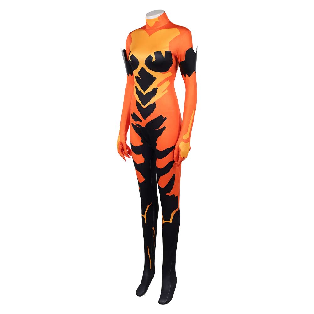 Volcanikka orange Jumpsuit Invincible Volcanikka Cosplay Outfit