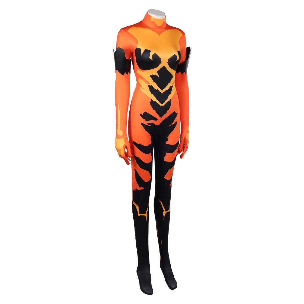 Volcanikka orange Jumpsuit Invincible Volcanikka Cosplay Outfit