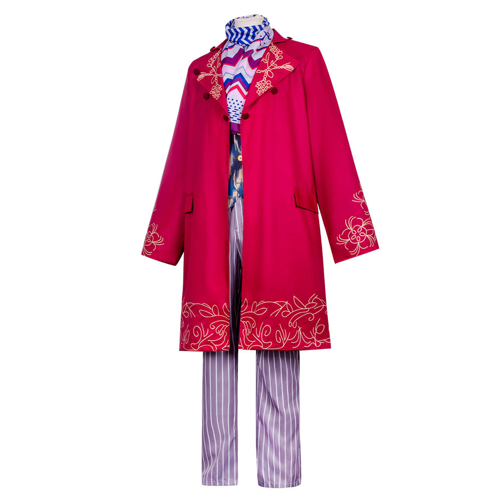 Willy Wonka rot Kostüm Charlie und die Schokoladenfabrik Wonka Cosplay Outfit
