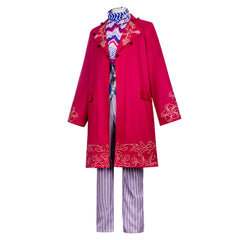 Willy Wonka rot Kostüm Charlie und die Schokoladenfabrik Wonka Cosplay Outfit