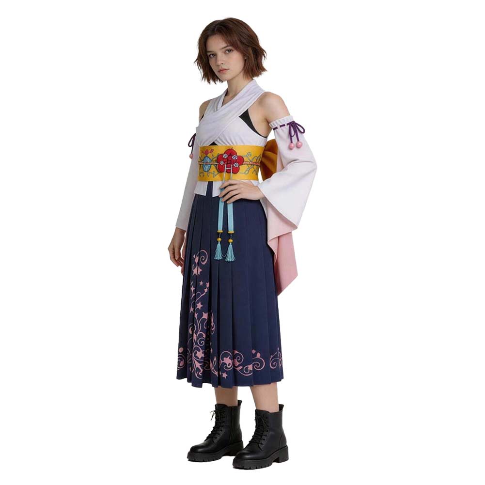 ​Yuna Kostüm Set Japanischer Kimono Final Fantasy Yuna Cosplay Outfit