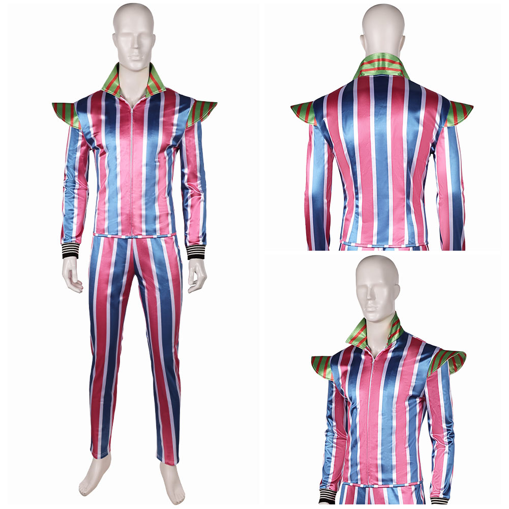 Ziggy Stardust David Bowie blau rosa gestreift Cosplay Kostüm Outfits