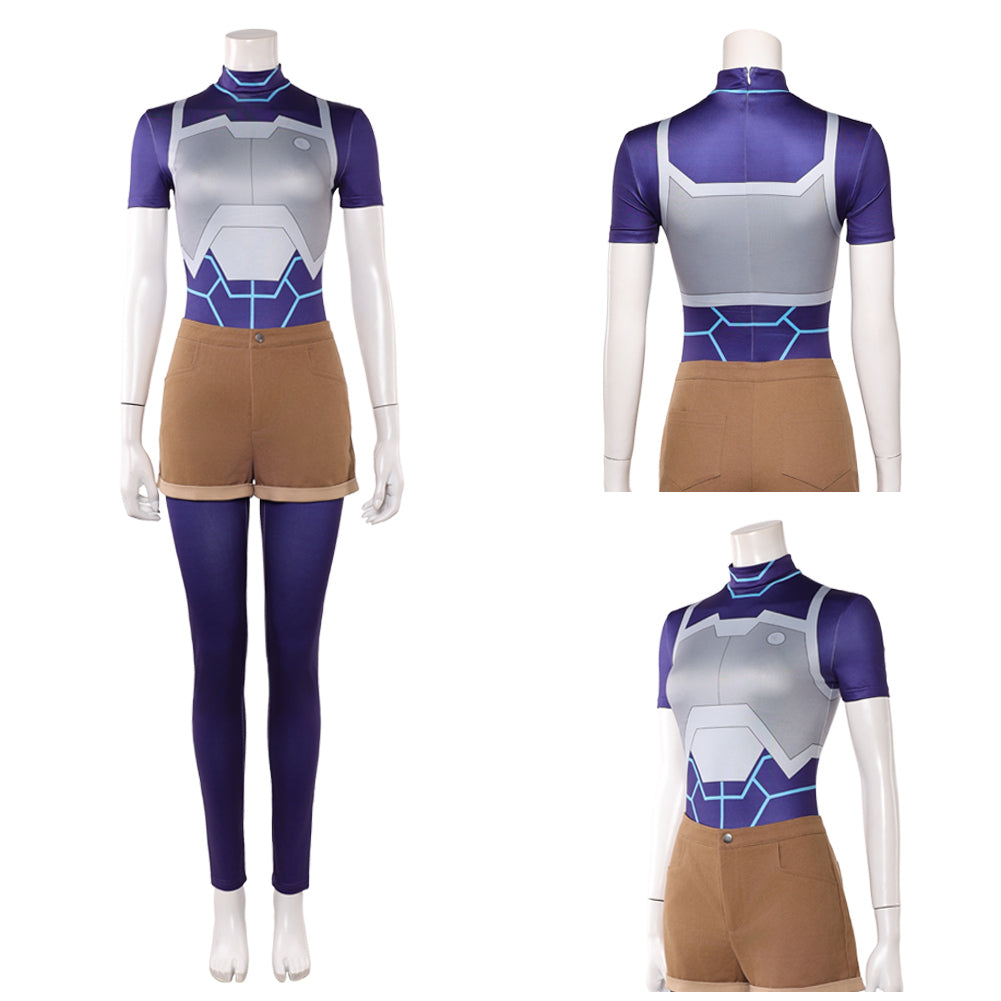 Zoe Thompson blau Kostüm Set Invincible Tech Jacket Cosplay Outfit