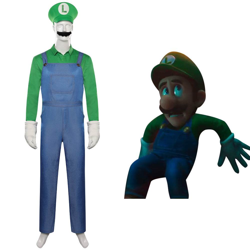 The Super Mario Bros. Movie Luigi Kostüm Cosplay Halloween Karneval Outfits