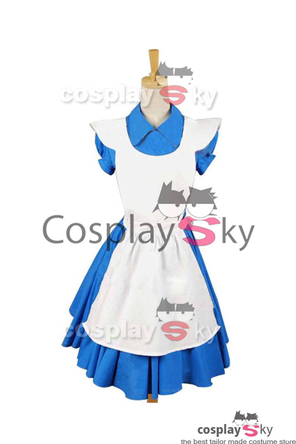 Alice In Wonderland Tim Burton Alice Kleid Cosplay Kostüm Dienstmädchen Kleid