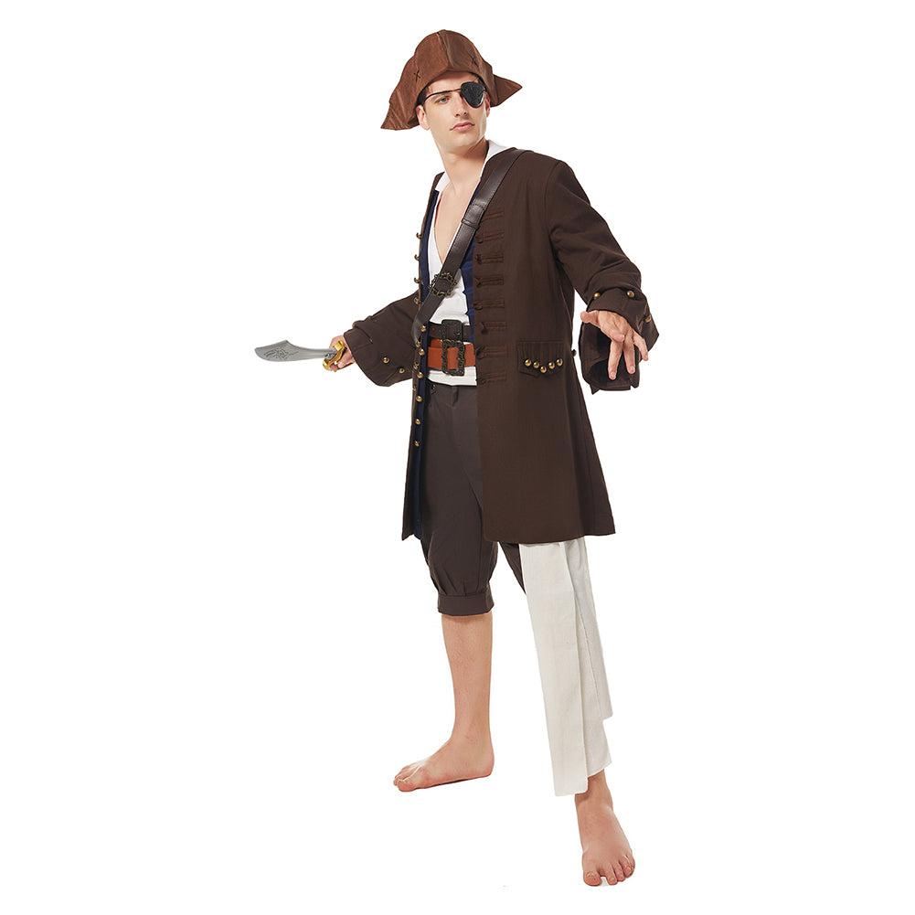 Pirates Of The Caribbean Jack Sparrow Johnny Depp Piraten der Karibik Full Set Cosplay Kostüm