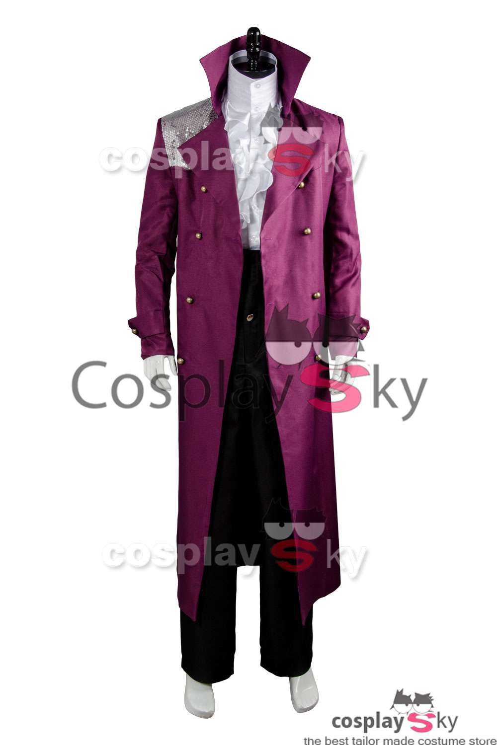 Prince Rogers Nelson Purple Rain Coat Full Set Kostüm Cosplay Lila