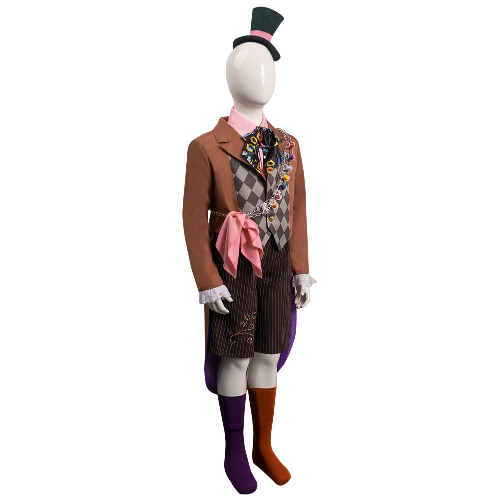 Kinder Alice in Wonderland Mad Hatter originelle Kostüm Halloween Karneval Outfits Cossky®