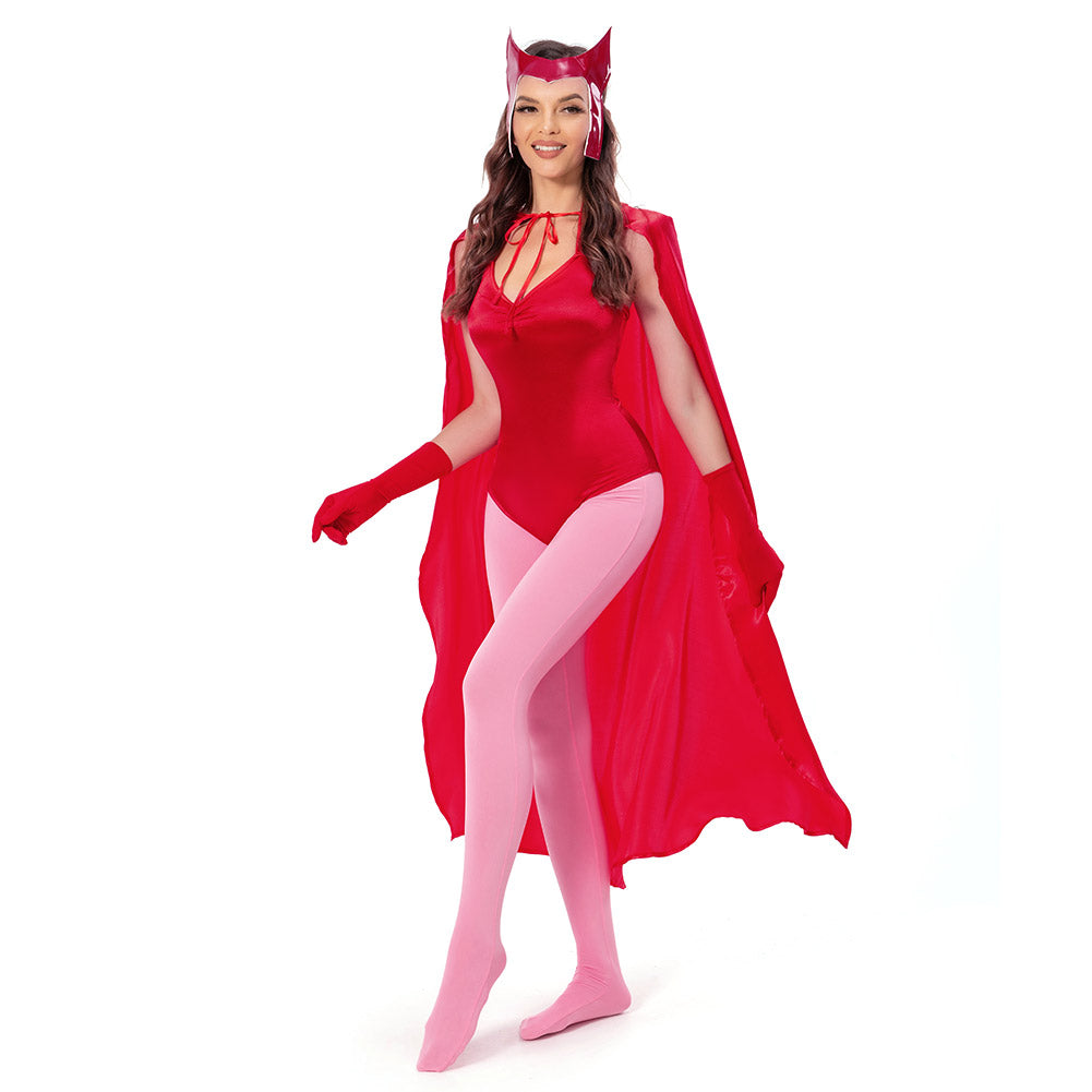 WandaVision Wanda Maximoff Scarlet Witch Jumpsuit Cosplay Halloween Karneval Kostüm