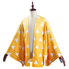 Agatsuma Zenitsu Umhang Blade of Demon Destruction Cosplay Kostüm Kimono