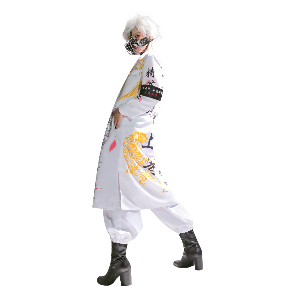 Japanese Bosozoku Cosplay Kostüm Weiße Outfits Halloween Karneval Kimono