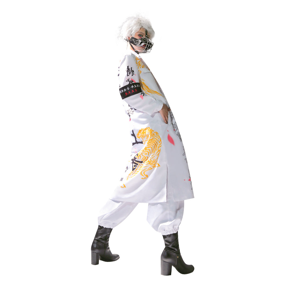 Japanese Bosozoku Cosplay Kostüm Weiße Outfits Halloween Karneval Kimono