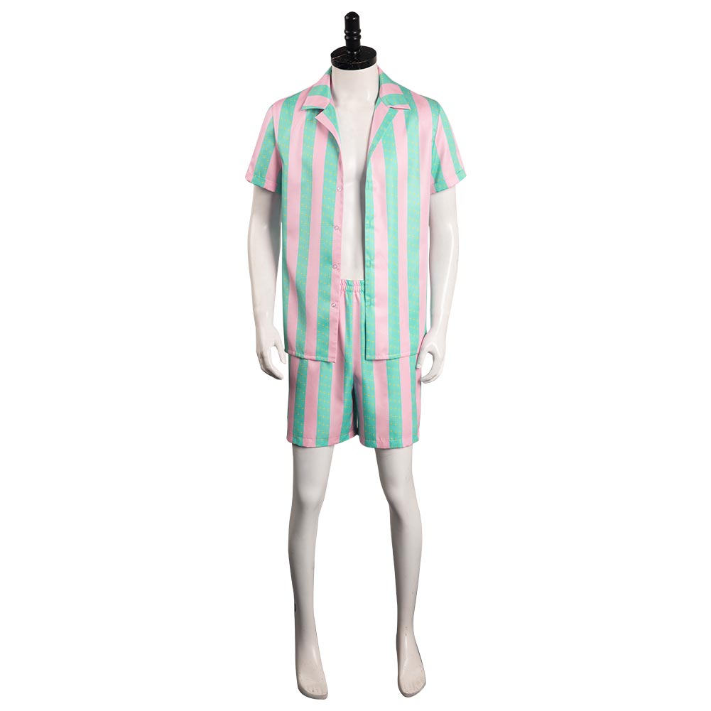 Barbie 2023 Ken Stranduutfits Herren Hemd Shorts Set Cosplay Kostüm