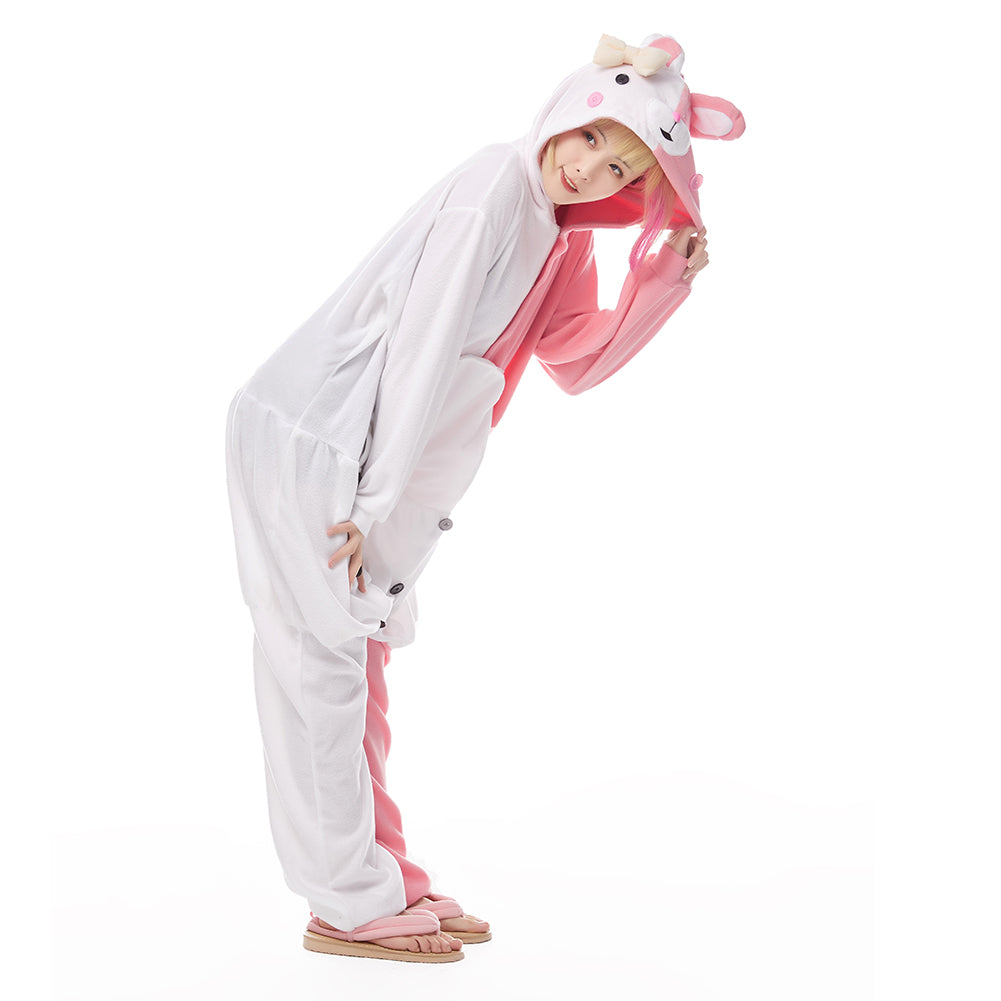 Monokuma und Monomi rosa Schlafanzug Danganronpa Dangan Ronpa Monomi Jumpsuit Cosplay Pajamas für Erwachsene