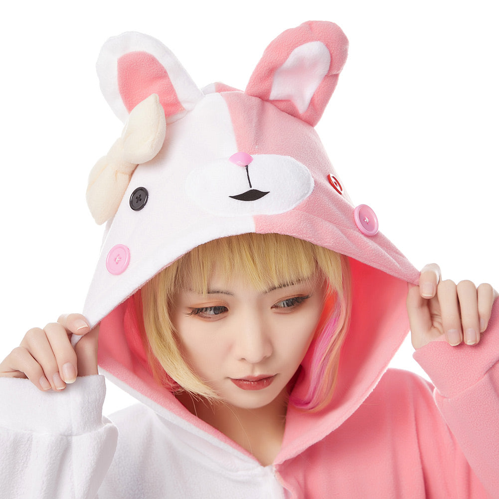 Monokuma und Monomi rosa Schlafanzug Danganronpa Dangan Ronpa Monomi Jumpsuit Cosplay Pajamas für Erwachsene