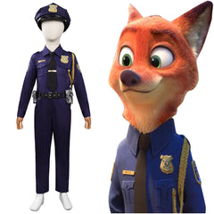 Kinder Zootopia 2 Nick Cosplay Kostüm Polizei Uniform Halloween Karneval Outfits