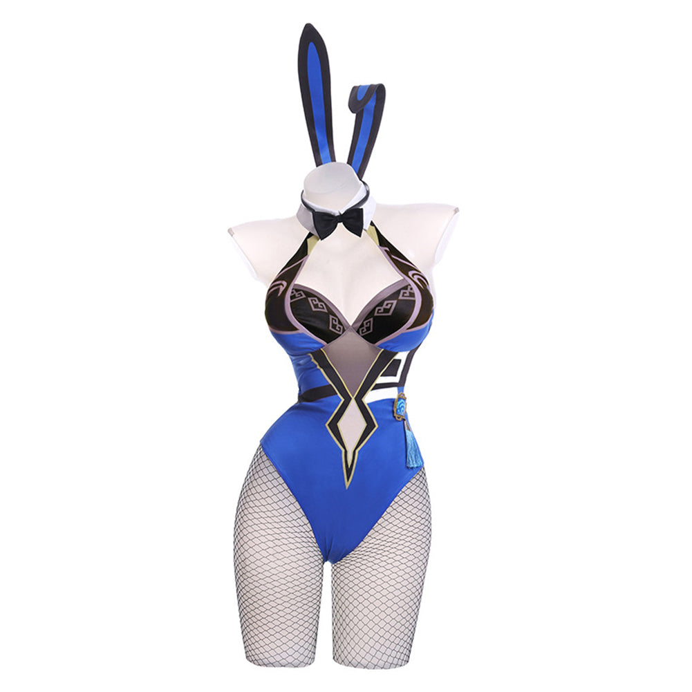 Yelan Cosplay Genshin Impact Kostüm Halloween Karneval Bunny Girls Jumpsuit