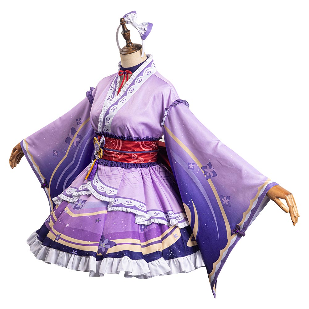Genshin Impact Raiden Shogun Lolitakleid Cosplay Kostüm originell Halloween Kanreval Outfits Cossky®