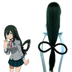 Boku no Hero Academia BNHA Tsuyu Asui Perücke Cosplay Perücke Dunkelgrün