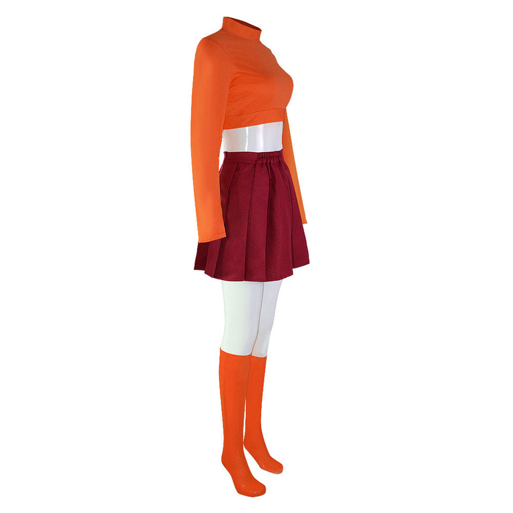 Velma Dinkley Kostüm Cosplay Scooby-Doo Uniform Halloween Karneval Outfits