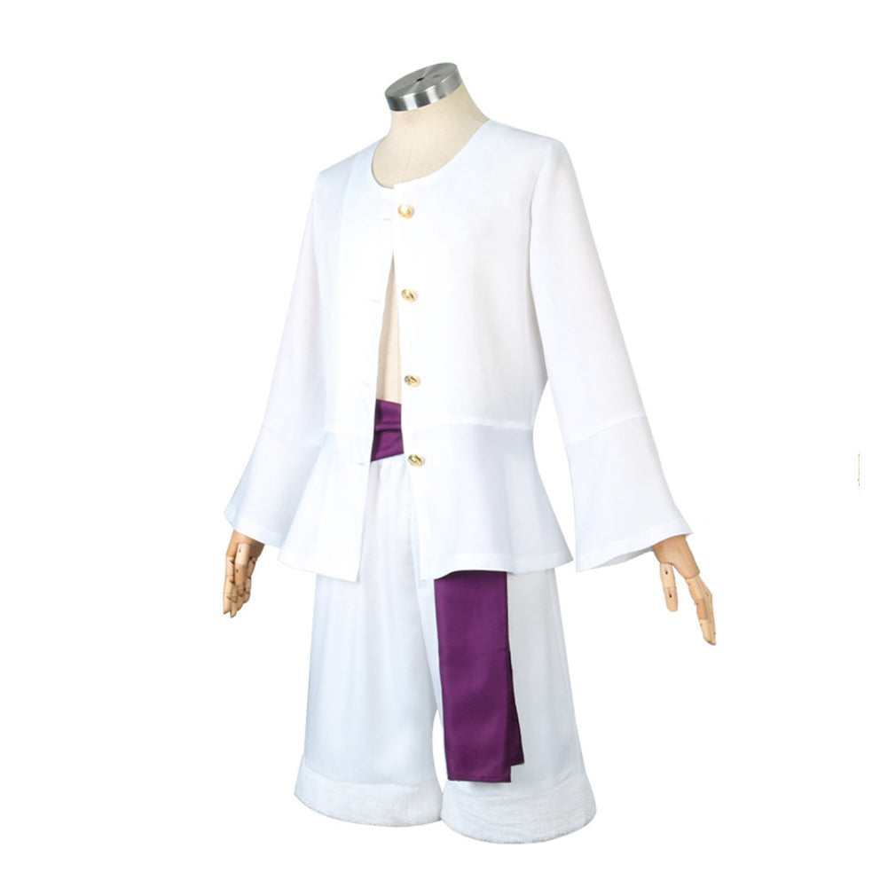 One Piece Monkey D. Luffy weiß Kostüm SET Cosplay Halloween Karneval Outfits