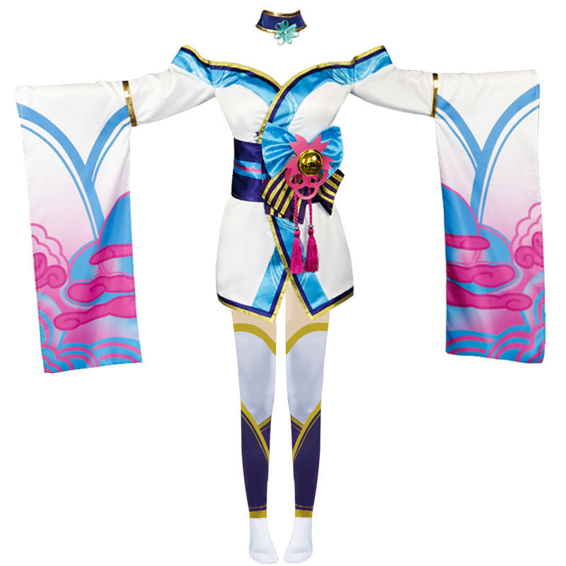 LOL Spirit Blossom Ahri Kimono League of Legends Fox Ahri Cosplay Kostüm Halloween Karneval Kostüm