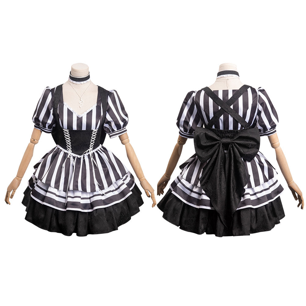Iguro Obanai Damen Lolita Kleid Demon Slayer Cosplay Halloween Karneval Kostüm