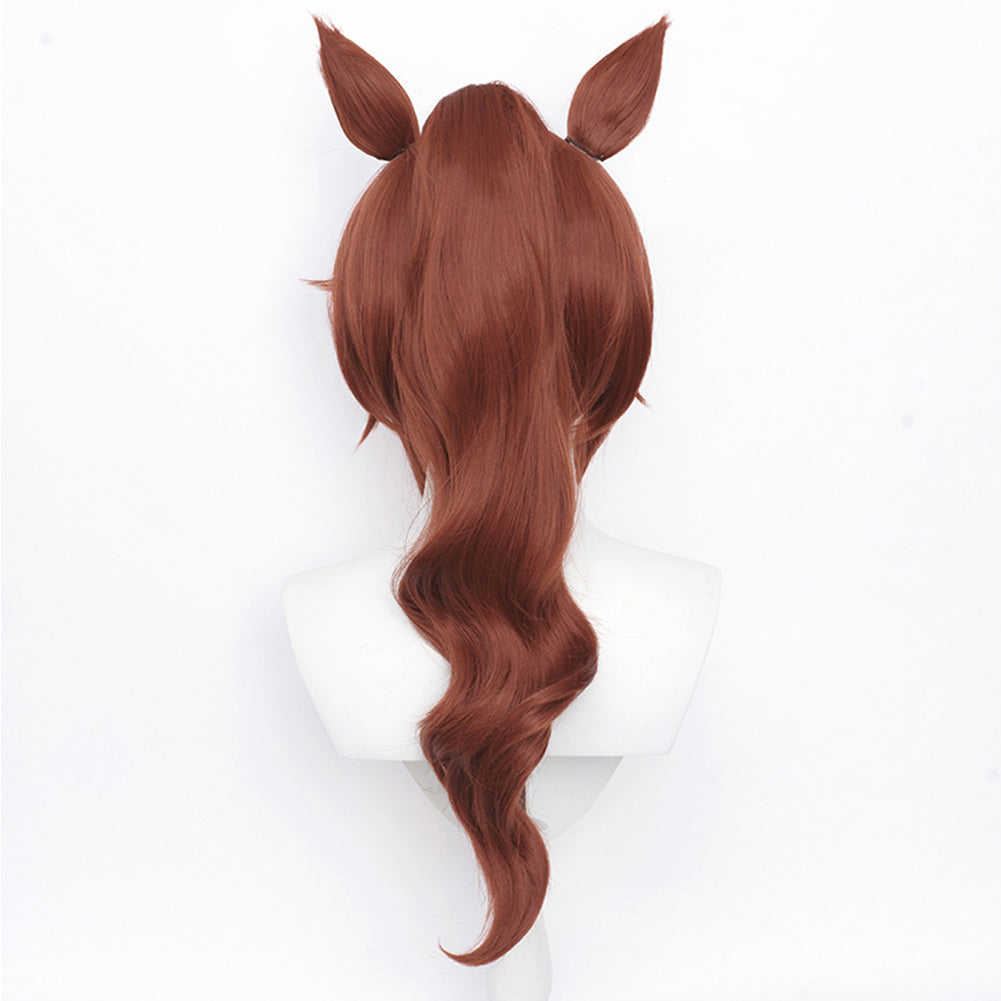 Pretty Derby Tokai Teio Perücke Cosplay Perücke mit Ohren, Schwanz