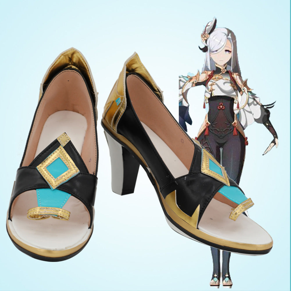 Genshin Impact Shenhe Stiefel Schuhe Cosplay Schuhe