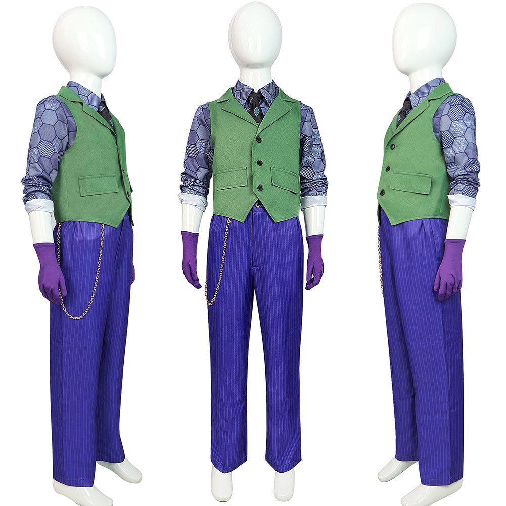 Kinder Jungen Dark Knight Joker Kostüm Cosplay Halloween Karneval Outfits