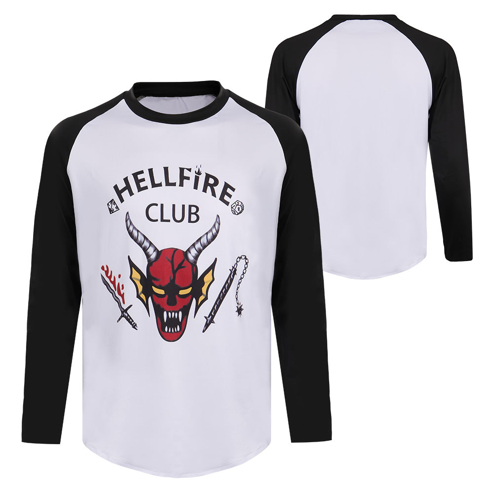 Stranger Things 4 (2022) Hellfire Club Langarm Top Eddie Munson Halloween Karneval T-Shirt