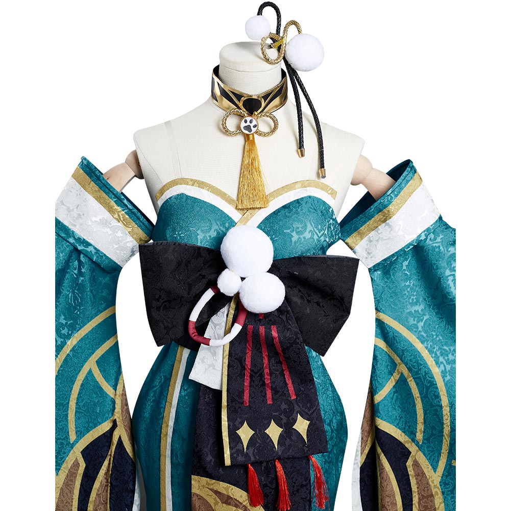 Hina/Gorou Genshin Impact Cosplay Kostüme Outfits Halloween Karneval Kleid