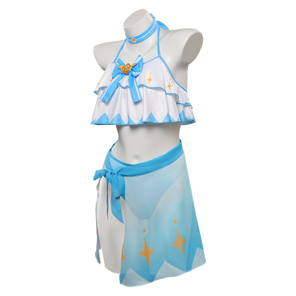 Genshin Impact Traveler Lumine 3tlg Badeanzug Sommer Damen Bademode