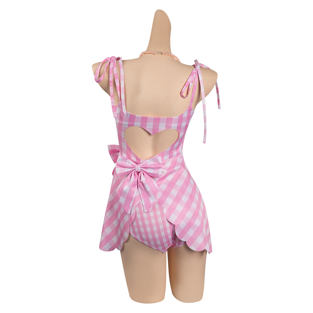 Barbie - Barbie rosa Sommer Kleid mit Gitter Muster Cosplay Kostüm