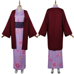 Demon Slayer Kanroji Mitsuri Kimono Cosplay Kostüm Halloween Karneval Outfits