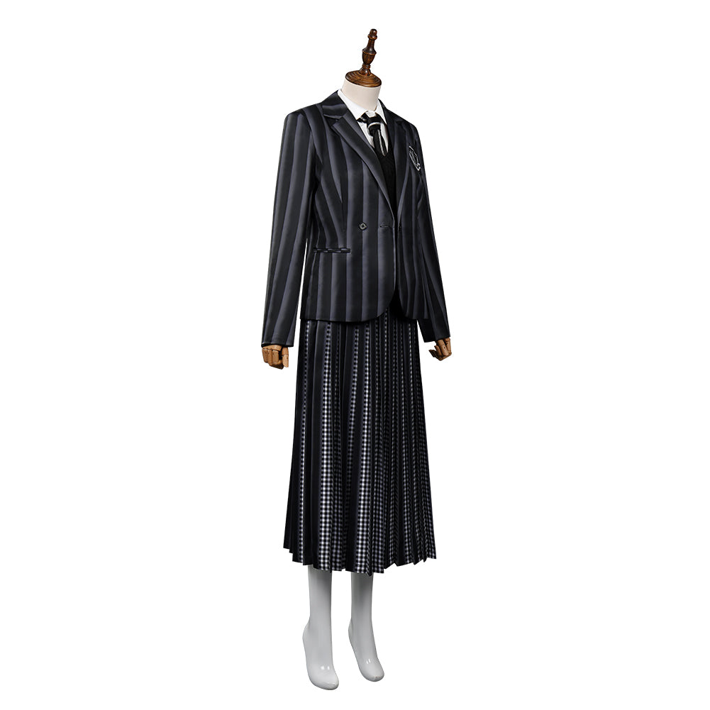 Addams Cosplay School Uniform Halloween Karneval Outfits