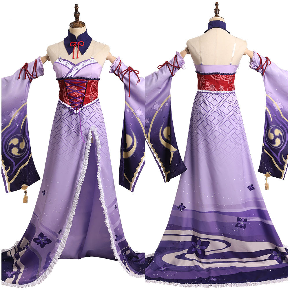 Genshin Impact Raiden Shogun Cosplay Kostüm Witch Outfits Halloween Karneval Originell Kleid