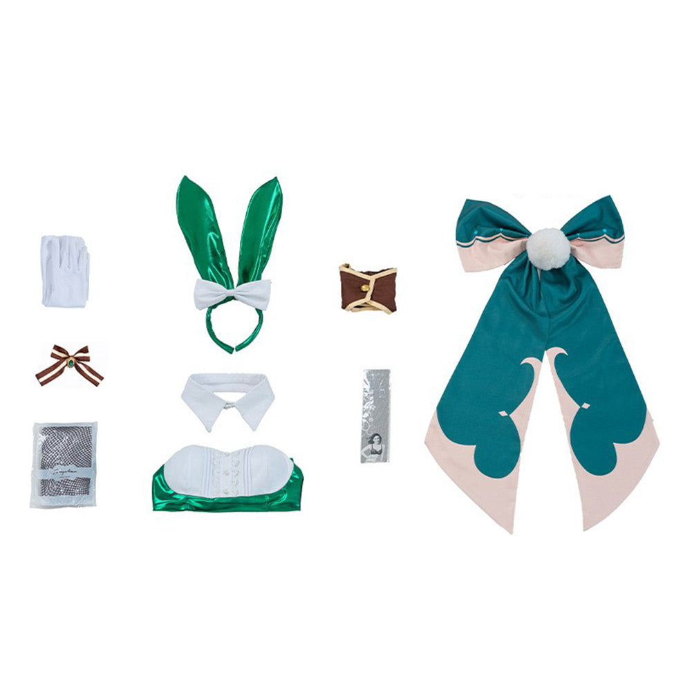 Genshin Impact Venti Barbatos Cosplay Kostüm Bunny Girl Outfits Halloween Karneval Jumpsuit