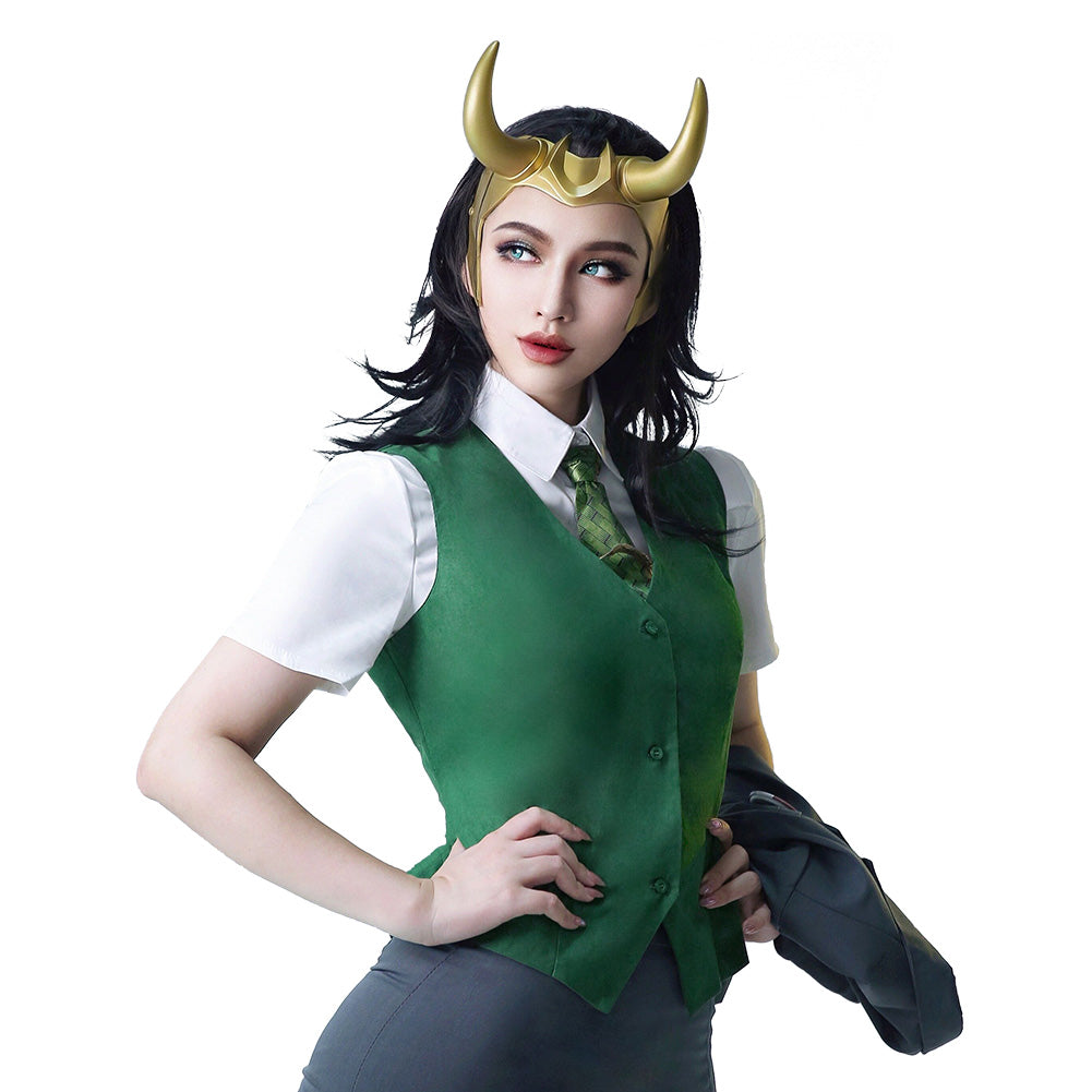 Loki 2021 webliches Loki Kostüm Halloween Karneval Kostüm