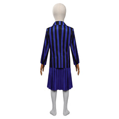 Kinder Wednesday Addams Cosplay Schuluniform Outfits Halloween Karneval Kostüm