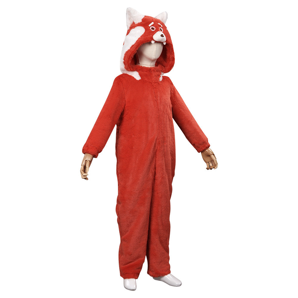 Kinder Turning Red Mei Cosplay Kostüm Schlafanzug Outfits Halloween Karneval Jumpsuit