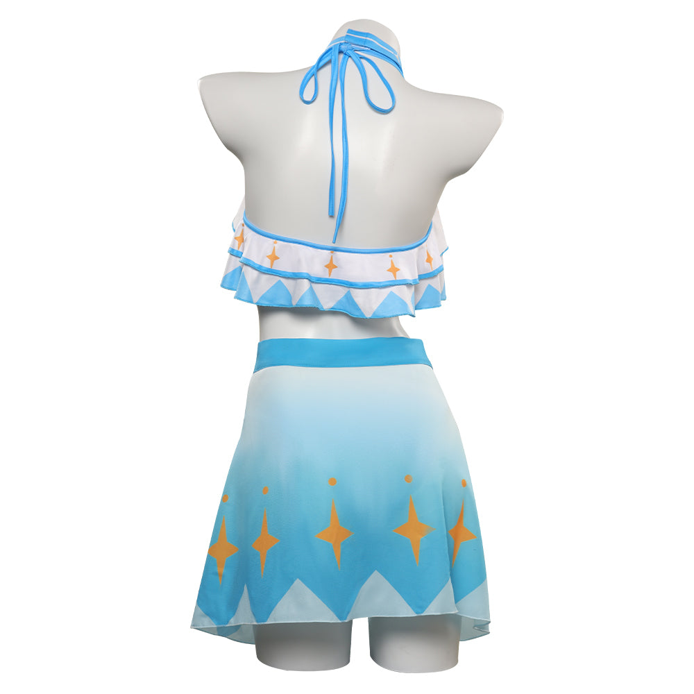 Genshin Impact Traveler Lumine 3tlg Badeanzug Sommer Damen Bademode